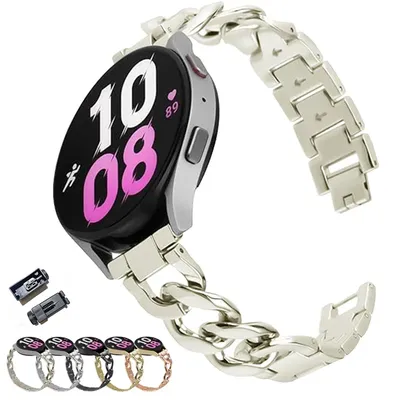 18mm 22mm 20mm Band for Samsung Galaxy Watch 6 5 4 40mm 44mm 46mm 5Pro 45mm Stainless Steel Strap
