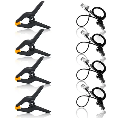 8Pcs Photography Spring Clips And Side Clamps Fixed Backdrop Muslin & Green Screen For Background Stand For Photo Studio Vedio