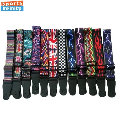 Fashion retro Guitar Strap Colorful Printed Guitar Strap Adjustable Crossbody Strap for Electric