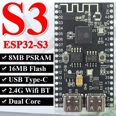 New ESP32-S3 N16R8 Development Board for Arduino 8MB PSRAM 16MB FLASH with WS2812 LED CH340 Type-C