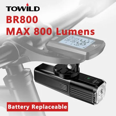 TOWILD BR800 Bike Light with Tail Light USB Rechargeable LED MTB Front Lamp Headlight Aluminum