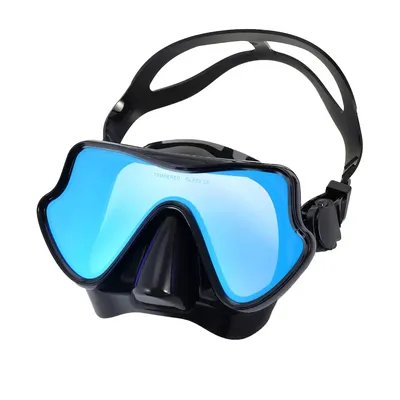 Snorkel Diving Mask Swimming Goggles Silicone Skirt Scuba Mask With Colorful Lens Tempered Glass