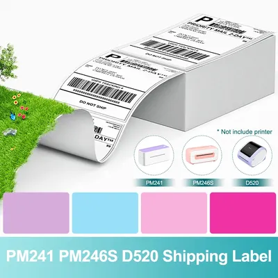 Phomemo 4x6 Thermal Label Printer Paper 100x150mm Fan-Fold Labels Shipping Supplies for 241 246S