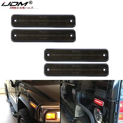 iJDM Amber/Red Full LED Side Marker Light For 2003-2009 Hummer H2 Turn Signal Light LED,Replace OEM