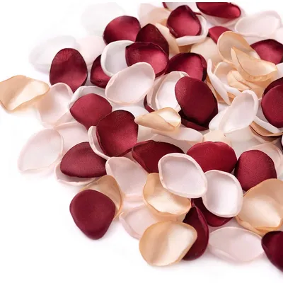 100pcs/bag Mixed Color Silk Satin Rose Petals for Wedding Marriage Table Decoration Vanlentine's Day Birthday Party Decor