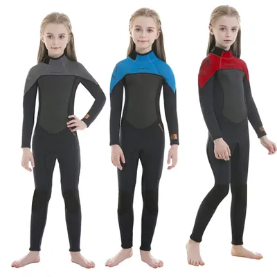 2.5MM Neoprene Wetsuits Kids Swimwears Thick Clothes Short/Long Sleeves Korean Swimsuit Surfing