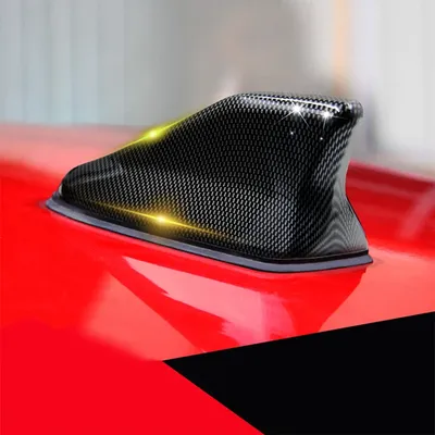 Universal Carbon Fiber Look Car Roof Top Mount Shark Fin Aerial Antenna Toppers Auto Radio AM FM