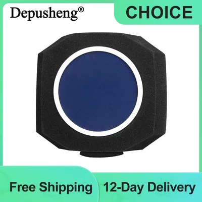 Depusheng PF8 Microphone Wind Shield Pop Filter Professional Condenser Mic Studio Sponge Soundproof Protection Cover Accessories