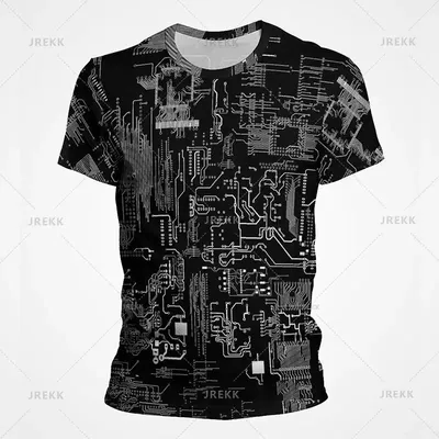 3D Motherboard CPU Processor Line Circuit Board Printing Tees Fashion Streetwear Graphic T-shirts