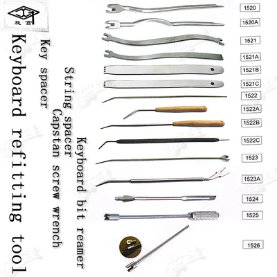 piano repair tuning tool card nail wrench combination adjustment keyboard wood top column round