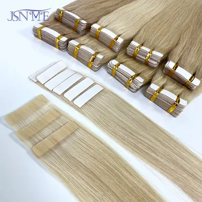 JSNME Tape In Human Hair Extensions 100% Really Hair Tape In Hair For Women Natural Straight Black