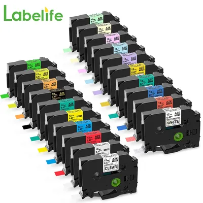 Labelife 5PCS TZe231 HSE231 Tze Label Tape Mix Colors Laminated Waterproof Compatible for Brother P