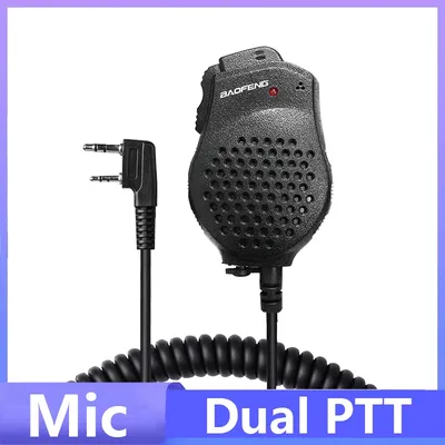 Baofeng Microphone UV-82 Dual PTT Speaker Shoulder Mic Tangent Headset For DM-1701 UVK5 UVK6 UV17