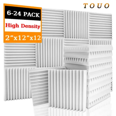 TOUO Acoustic Insulation Foam 6/12/24 PCS Soundproof Foams Panel Studio Ceiling Wall Noise