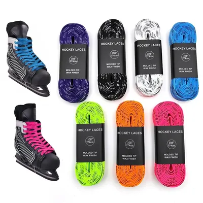 84/96/108/120inch Hockey Skate Laces Dual Layer Braid Extra Reinforced Waxed Tip For Ice Hockey Shoe Hockey Accessories