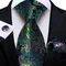 Green Golden Paisley Ties for Men Luxury Wedding Party Prom Men