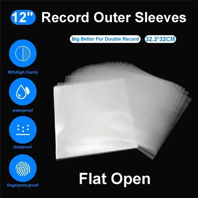 50PCS OPP Gel Recording Protective Sleeve for Turntable Player LP Vinyl Record Self Adhesive Records