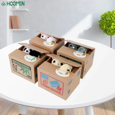 Plastic Electronic Deposit Saving Money Box Automated Panda Cat Coin Bank Creative Piggy Bank Cute