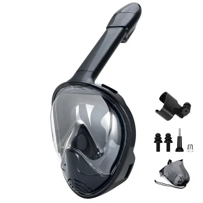 Full Face Snorkel Mask with Detachable Camera Mount,Snorkeling Swimming Diving Mask Wide View