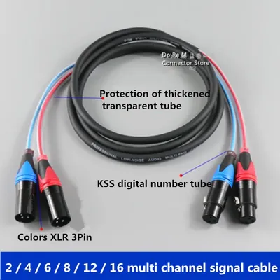 Audio NEW 2 CHANNEL SNAKE CABLE XLR Female/Male Multi-channel audio signal cable car Stage lighting