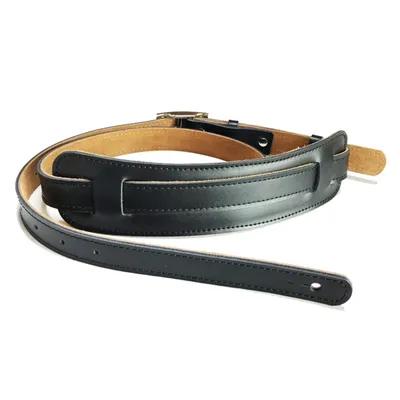 Durable Leather and Metal Buckle Electric Guitar Strap Belt Shoulder Pad Adjustable Vintage Guitar