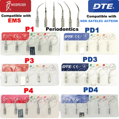 Woodpecker DTE Tips Dental Ultrasonic Scaler Tips Periodontics Tips Fit EMS NSK SATELEC ACTEON Scaler Handpiece Dentistry Tools