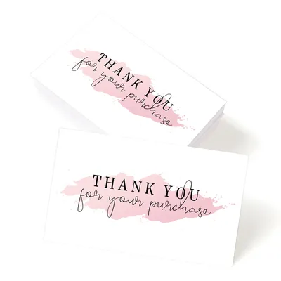 50Pcs Thank You For Your Order Card Pink Thank You Card For Supporting Small Business Thank You Cards Label for Gift Decor
