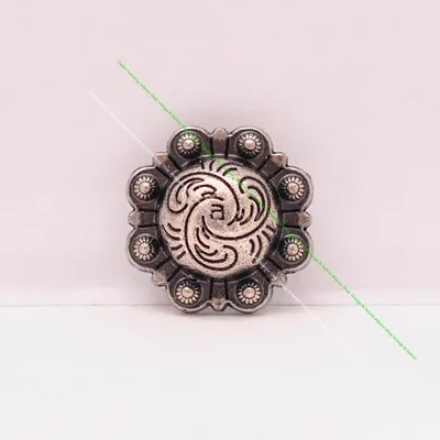 20pcs 16mm Vintage Silver Western Floral Berry Conchos Screwback For Leathercraft Horse Saddle Belt