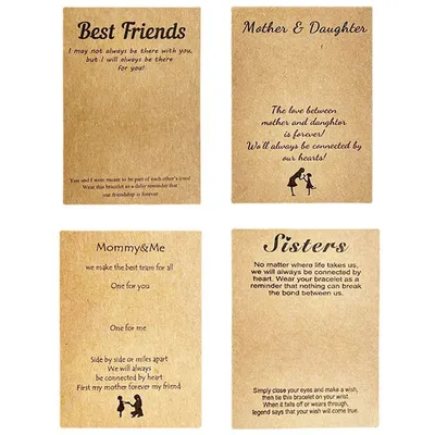 20pcs 8x12cm Bracelet Display Cards Kraft Paper Card Friendship Gifts Wish Bracelet Cardboard for