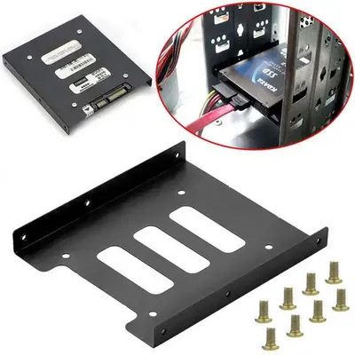 2.5-inch Ssd Hdd to 3.5-inch Metal Mounting Adapter Bracket Base Screw Hard Drive Bracket Metal