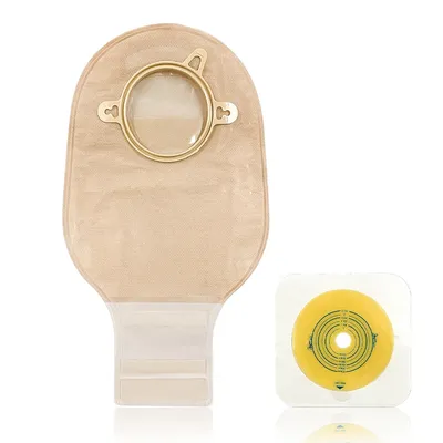 10barriers/15bags+6barriers Ostomy Supplies Colostomy Bags Two Piece Drainable Pouches with hoop and