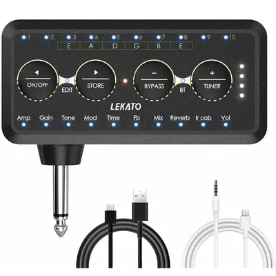 Lekato Guitar Plug Amp Pa-1 Headphone Mini Amplifier Speakers Combo Amplifier Acoustic Electric Bass