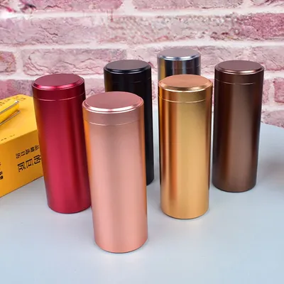 New Airtight Smell Proof Container Quality Stainless Steel Mini Tea Cans Herb Stash Jar Tea Coffee