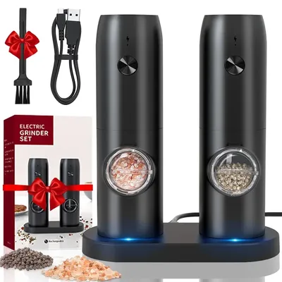 Automatic Pepper Grinder Salt And Pepper Grinder USB Rechargeable Adjustable Coarseness Spice Mill