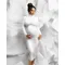 Maternity Long Sleeve Dresses For Photo Shoot Pleated Blouson Midi Dress Women Party Photography Pregnant Baby Shower Clothes
