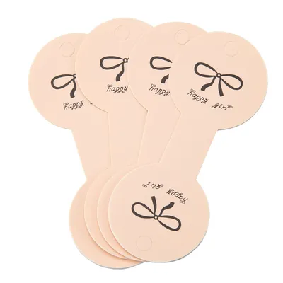 50pcs 4x10cm Necklace Display Cards Bracelet Hair Rope Packing Cards Pink Bow Hanging Cards for DIY Jewelry Retail Price Tags