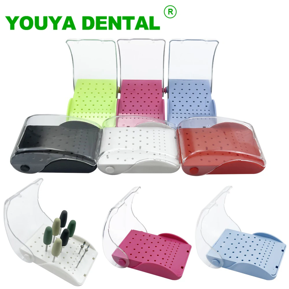 60 Holes Dental Bur Holder Plastic Sterilizer Placement Case Disinfection Box Drill Bits Block Dentistry Laboratory Instruments
