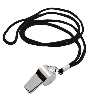 Stainless Steel Whistles Referee Sport Rugby Metal Whistle With Rope Party Training Soccer Football