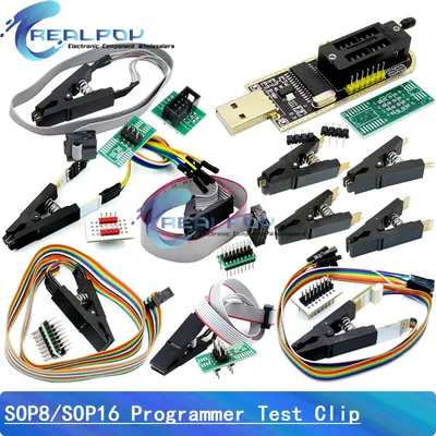 CH341A / CH341B 24 25 Series EEPROM Flash BIOS USB Programmer Module SOP8 SOP16 SOIC8 SOIC16 Test