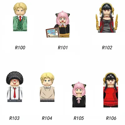 Spy Family Anime Cartoon Mini Action Figures Yor Anya Forger Loid Kawaii Assemble Bricks Building