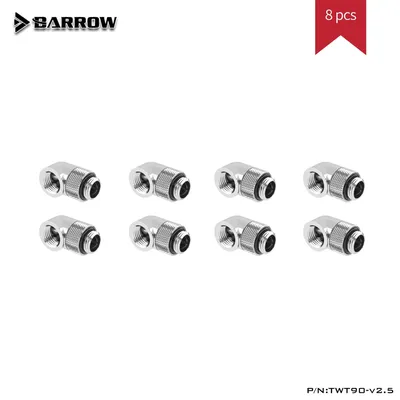 BARROW 8pcs/Lot G1/4 Water Cooling 90 Degree Rotary Fitting Adapter Rotating 90 degrees Gold Black
