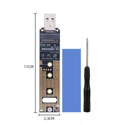 M.2 NVME SSD to USB 3.1 Adapter PCI-E to USB-A 3.0 Internal Converter Card JMS583 Chip 10Gbps USB3.1