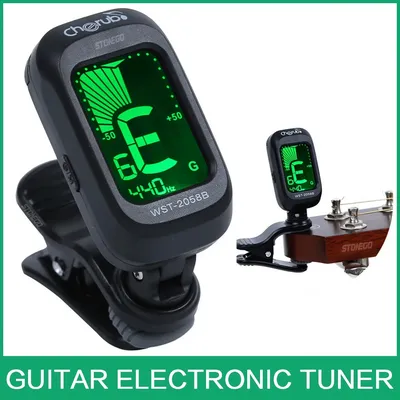 Digital Acoustic Clip Type Guitar Tuner Rotatable Clip-on Tuner LCD Display for Chromatic Acoustic