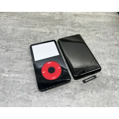 black front faceplate back case housing red clickwheel black center button for iPod 5th gen video
