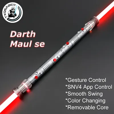 TXQSABER Neo Pixel Lightsaber 2PCS Double Blade Smooth Swing App Control Laser Sword Metal Handle Sith Cosplay Toys Darth Maul