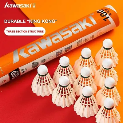 Kawasaki King Kong 100/500 Feather Shuttlecock Badminton For Clubs & Training Racquet Sports Speed