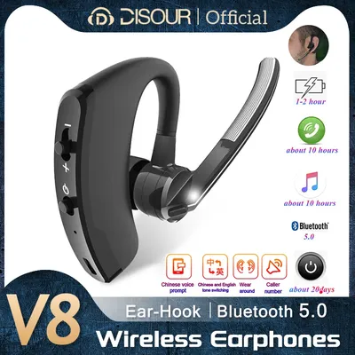 V8 Bluetooth Earphone Wireless Stereo HD Headphones V9 Bluetooth Hands In Car Kit With Mic For iPhone Samsung Huawei Phone