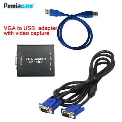 VGA to USB adapter converter with audio and video capture card 1080p Drive-free high-difinition