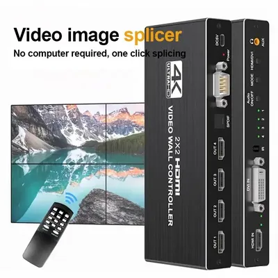 4K HD-MI Video Wall Controller 2x2 HD-MI DVI Video Wall Processor 1X2 1X4 1X3 2X1 3x1 4X1 Multi