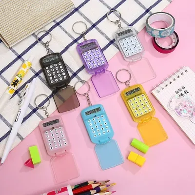 Multifunctional Calculator Creative Convenient Electronic Mini Calculator Bag Charm Keychain for